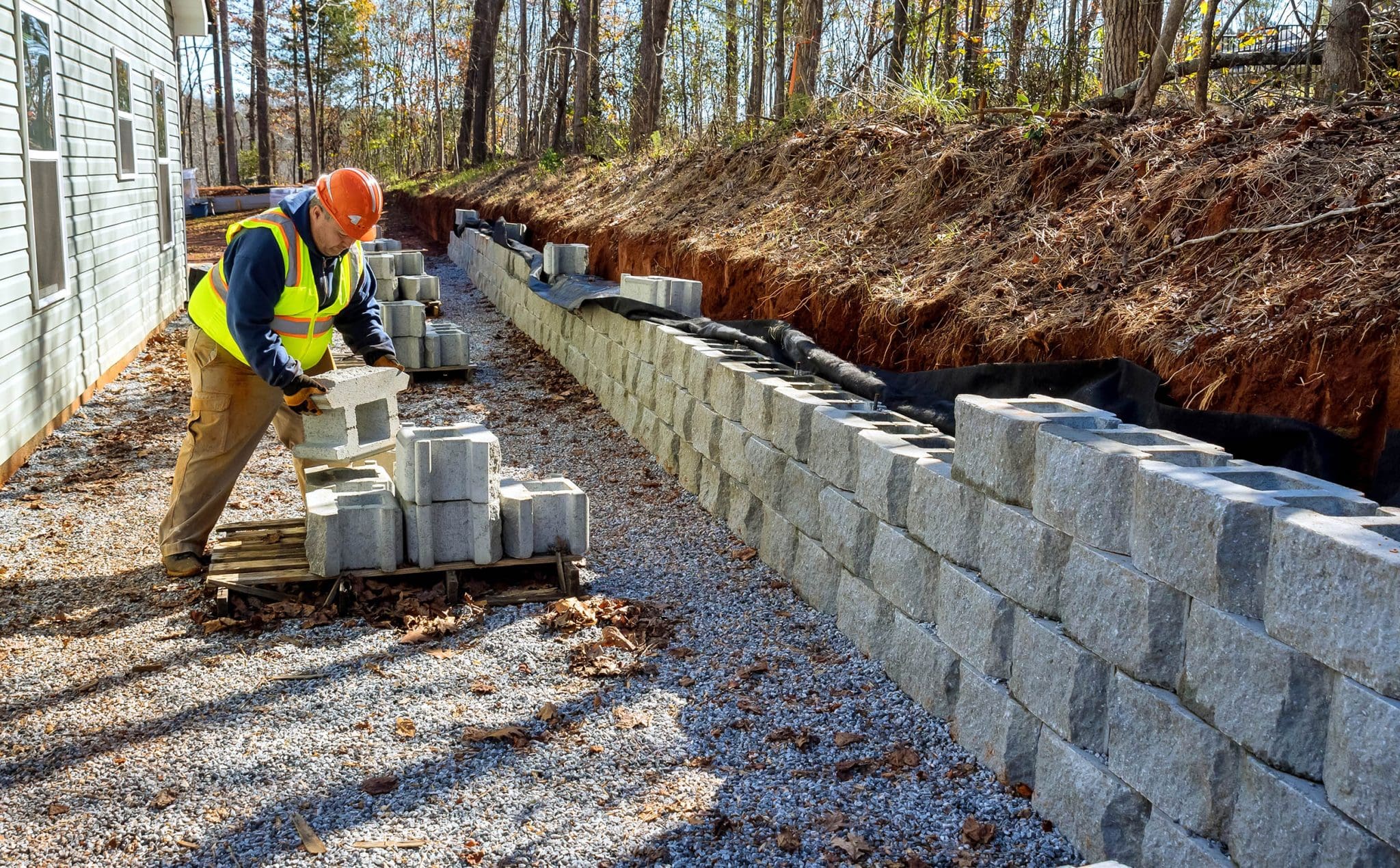 Retaining Wall Installation in Brokenarrow project 2
